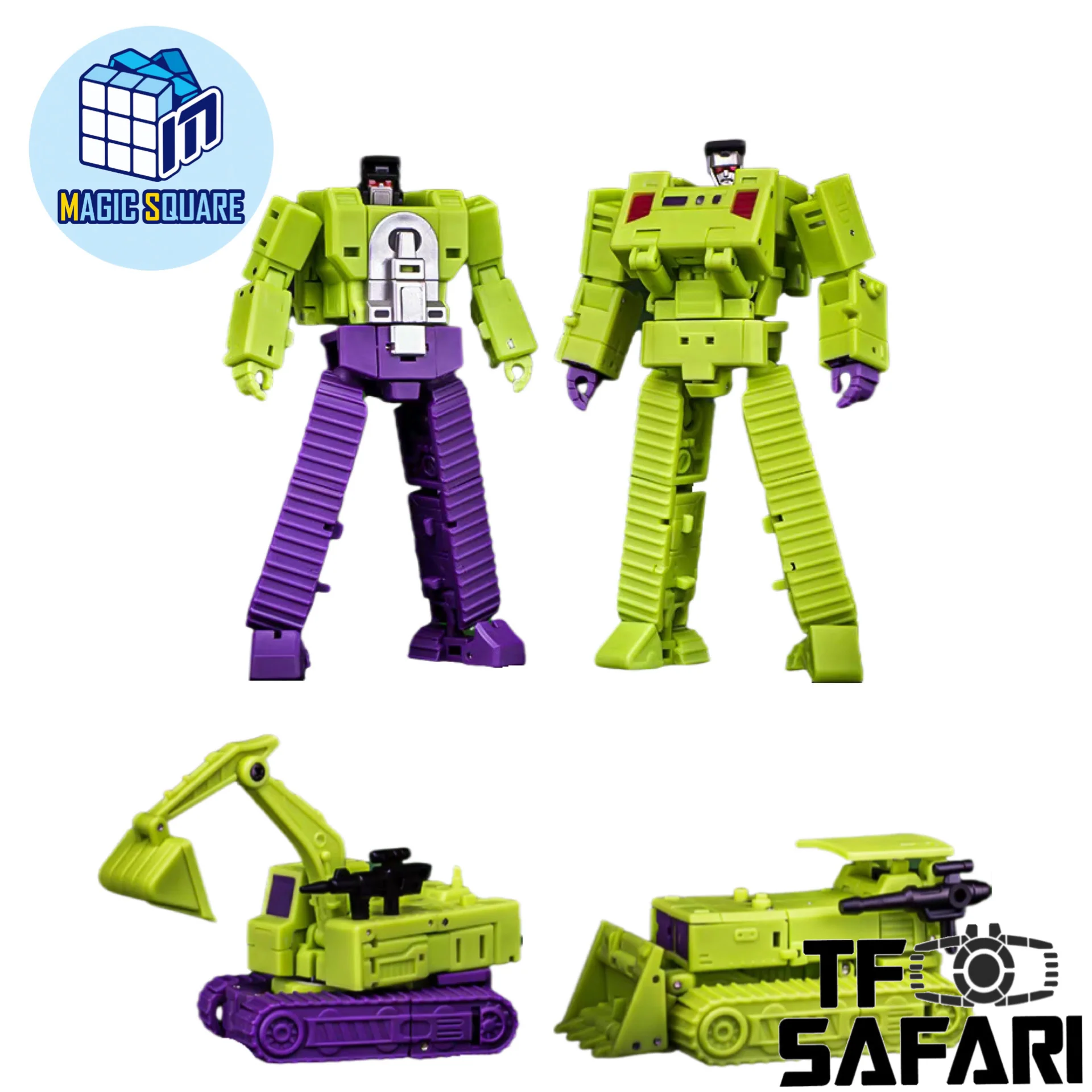 Magic Square MS Toys MS-B41A Excavator (Scavenger) & MS-B42A Bulldozer (Bonecrusher) Constructor Devastator Combiner (2 in 1 set)10cm / 4"