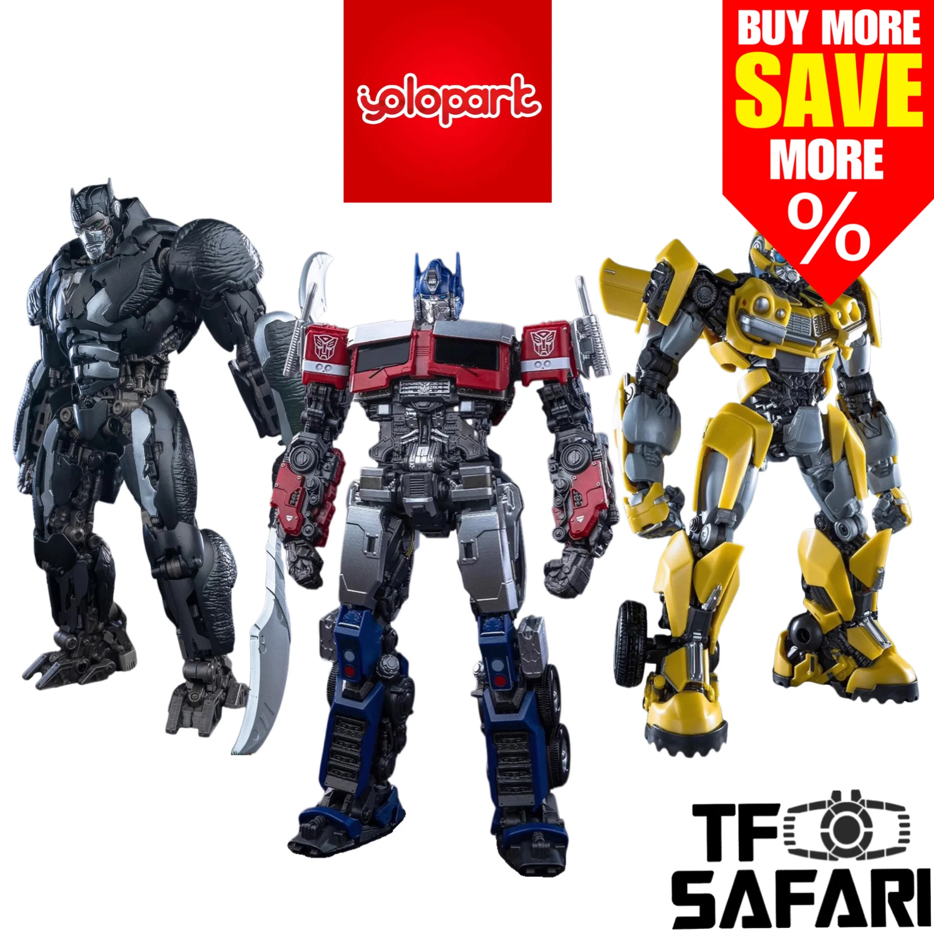 Yolopark / SOSKILL Rise of the Beasts ROTB Optimus Prime / Bumblebee / Optimus Primal Gumpla-like Model Kit 20cm / 8"