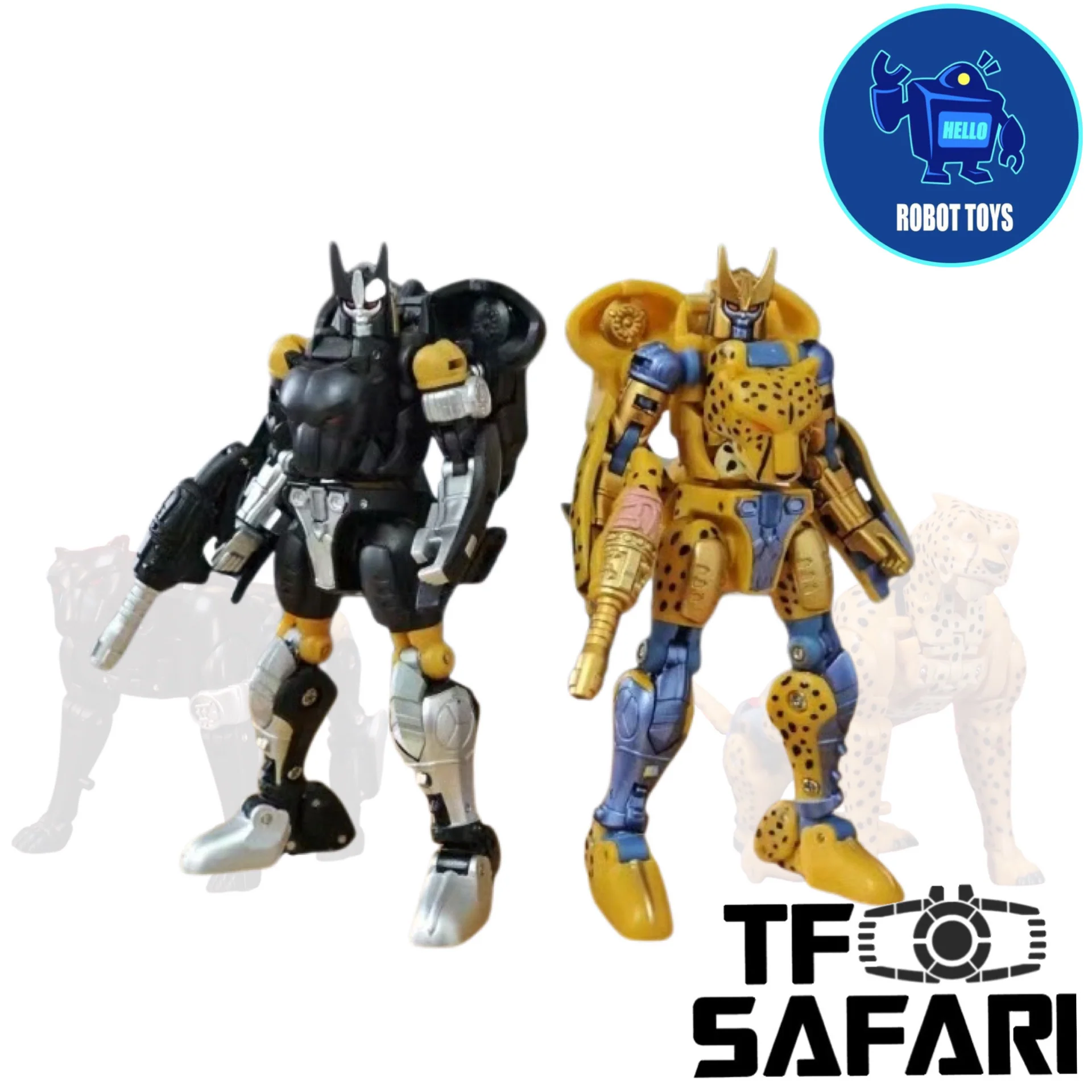 Robot Toys RT-03 / RT-03B RT03 / RT03B Working Leopard (Beast Wars BW Cheetor / Black Panther) 2 in 1 sets 8.7cm / 3.4"