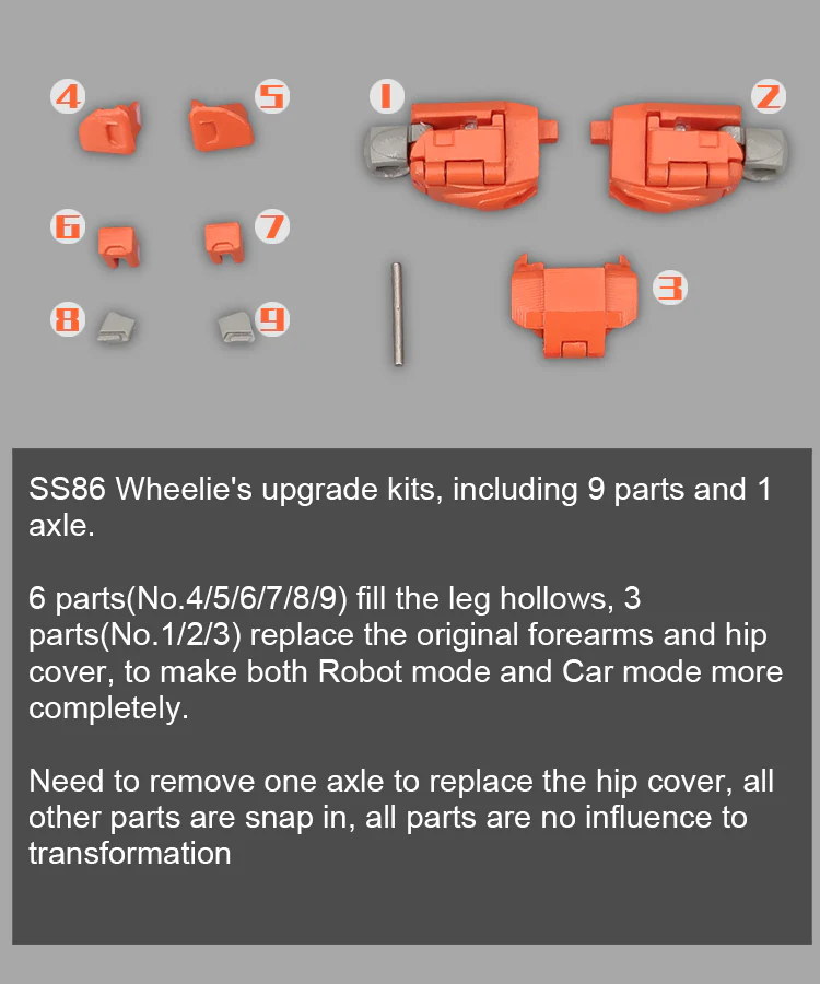 Go Better Studio GX45 GX-45 GB1062 Gap Fillers / Upgrade Kits for Studio Series 86 SS86 Wheelie Upgrade Kit 4 Go Better Studio GX45 GX-45 GB1062 Gap Fillers / Upgrade Kits for Studio Series 86 SS86 Wheelie Upgrade Kit