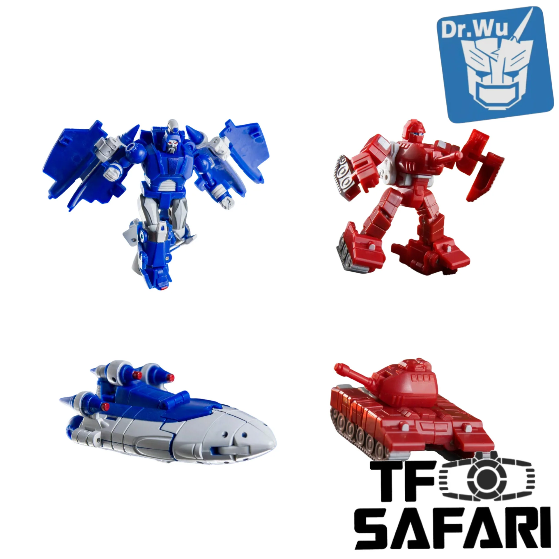 【Pre-Order】Dr.Wu & Mechanic Studio Extreme Warfare DW-E40 Red Tank (Warpath) / DW-E41 Star Shuttle (Scourge)  2 in 1 set 4.5cm