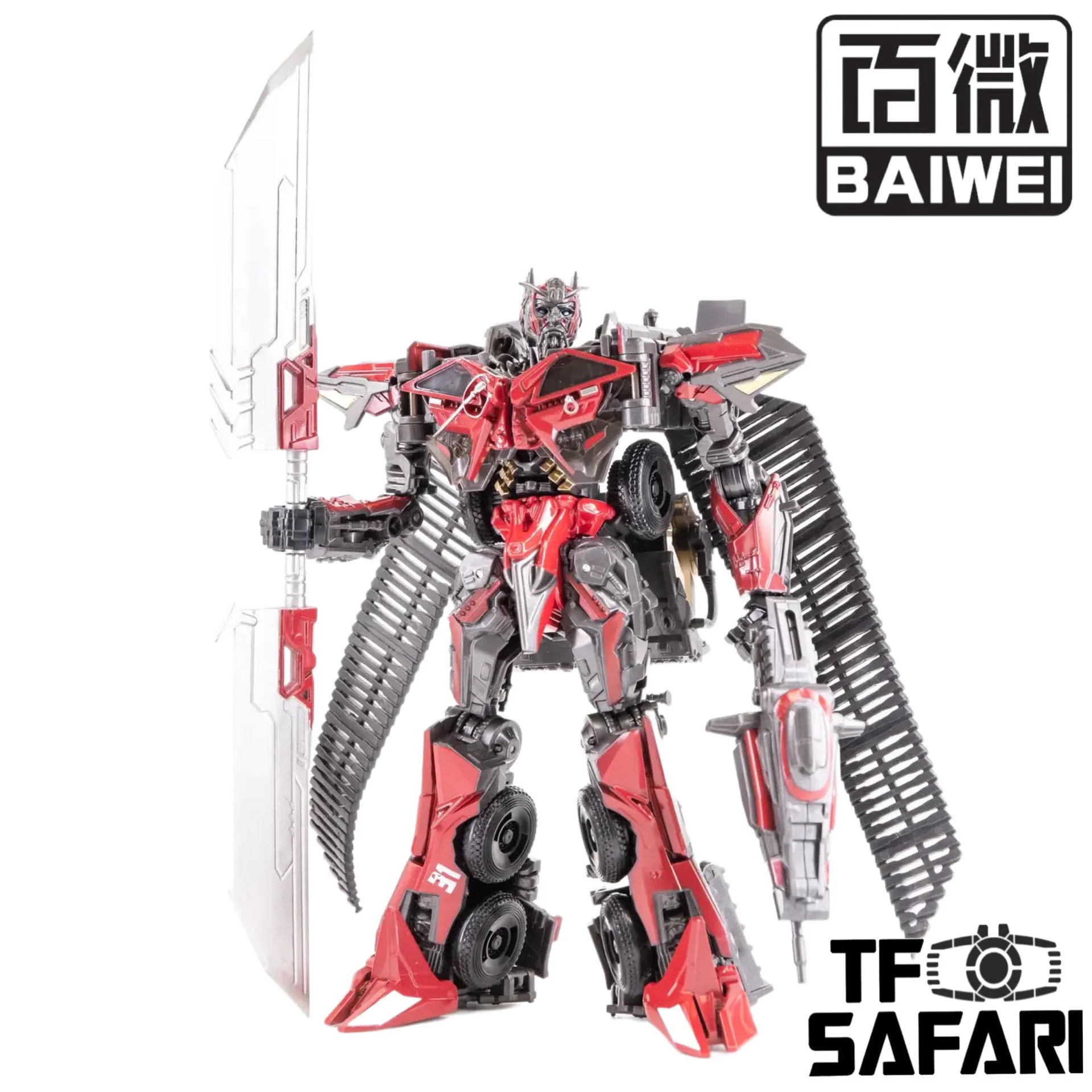 4th party BW BAIWEI TW1024 DOTM Dark of the Moon Sentinel Prime (Modified KO SS61 SS-61) & Weapon Set 18 cm / 7"