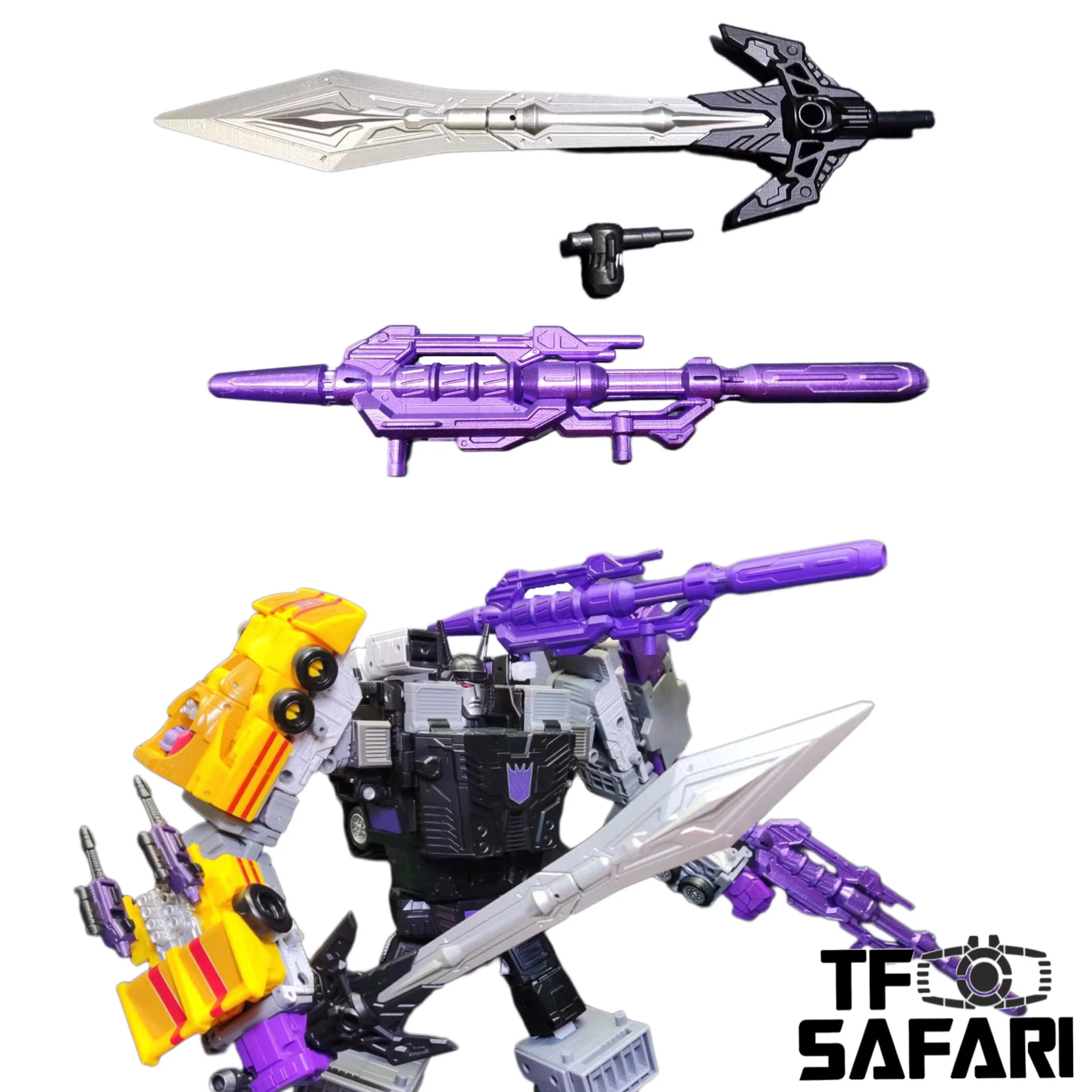 BDT Studio  BDT-39 BDT39 Weapon Set（Giant Sword + Laser Gun）for Generations Legacy Series Menasor / Motormaster Upgrade Kit