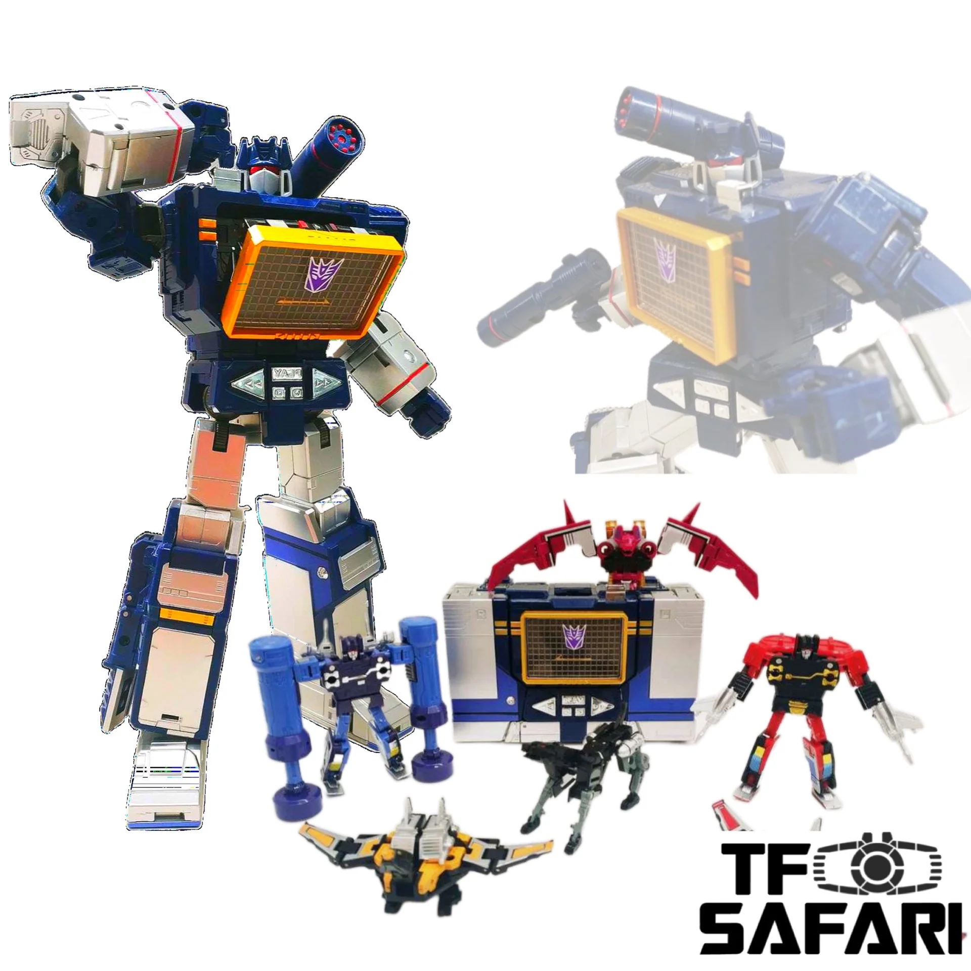 Toy House Factory THF-01J  THF01J Sonic Wave + THF-01P6 THF01P6 6 Cassette Warriors 25cm (MP-13 Soundwave)