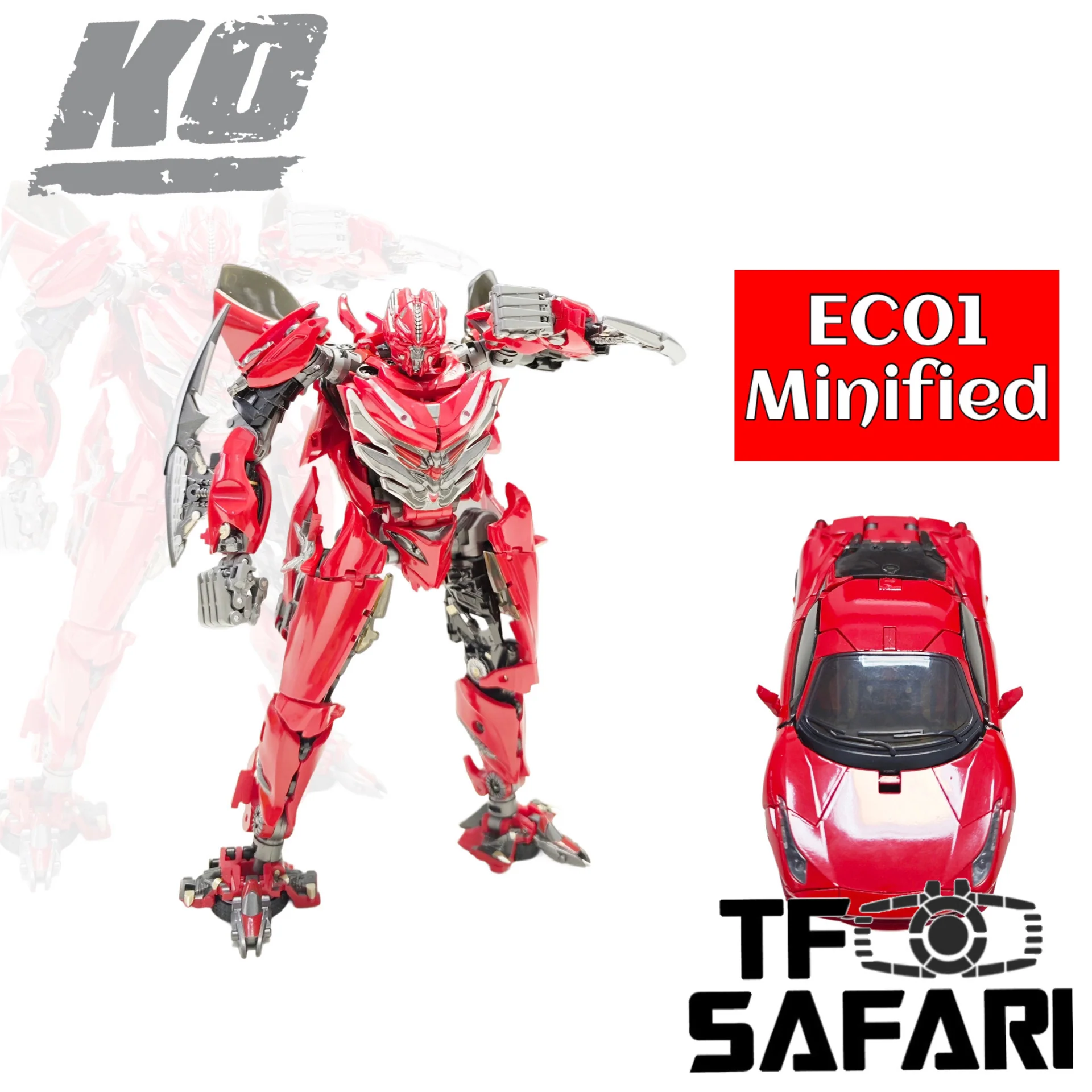 4th Party EC01 EC-01 DINO ( Minified KO Unique Toys UT  R06 R-06 Red Dasher Bayverse DOTM Dino) 17cm / 6.7"
