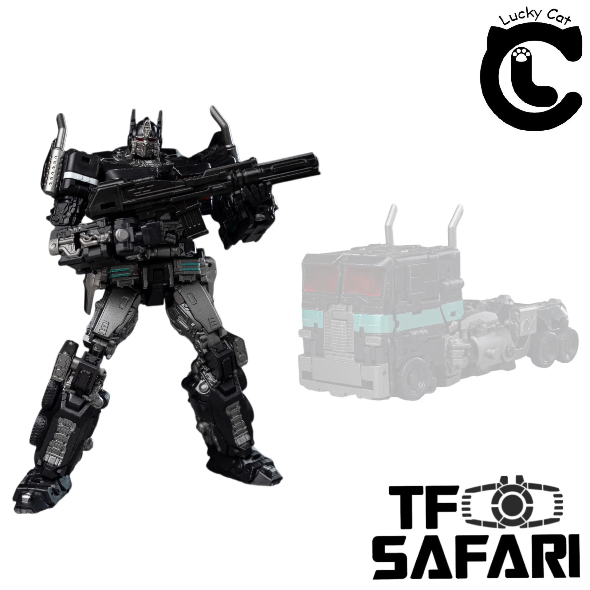 Lucky Cat Extreme Trans ET02B ET-02B Bader (Bayverse Bumblebee Movie Nemesis Prime) Black Version 10cm / 4"