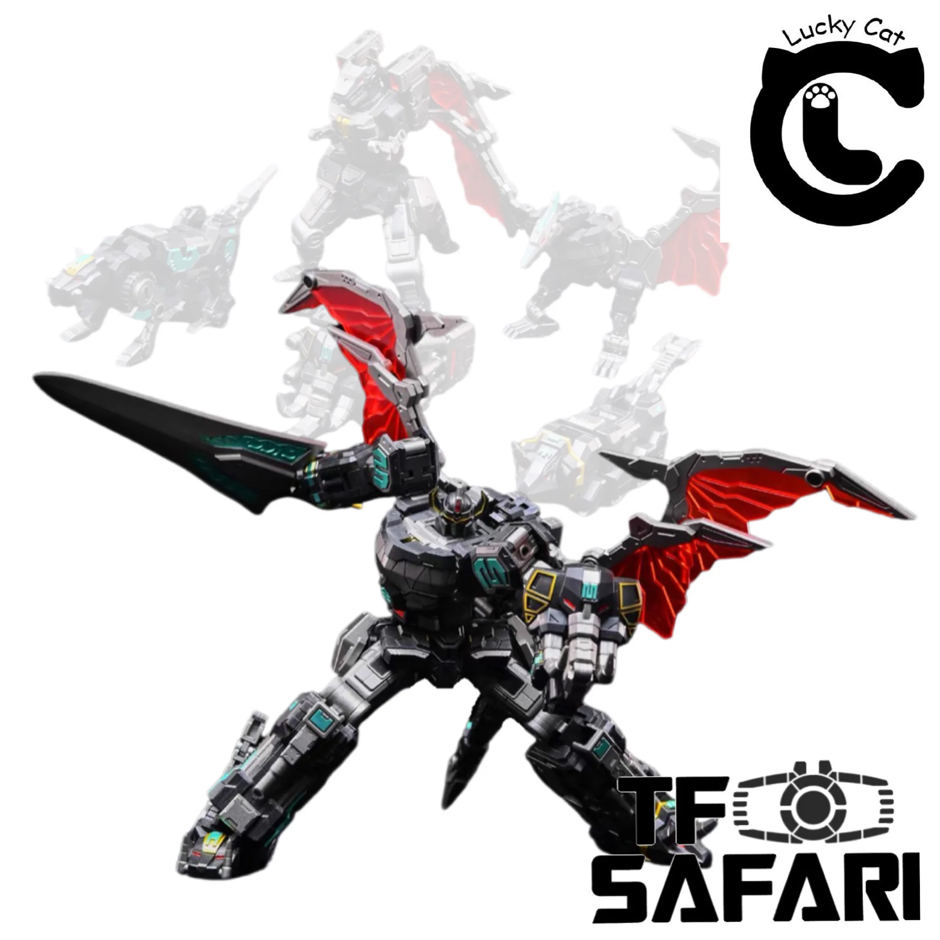 Lucky Cat Microcosmos MC-03B MC03B Beast Lord (Mighty Morphin Power Rangers Megazord 5 in 1 Set) Micro Cosmos Dark Version 16cm / 6.3"