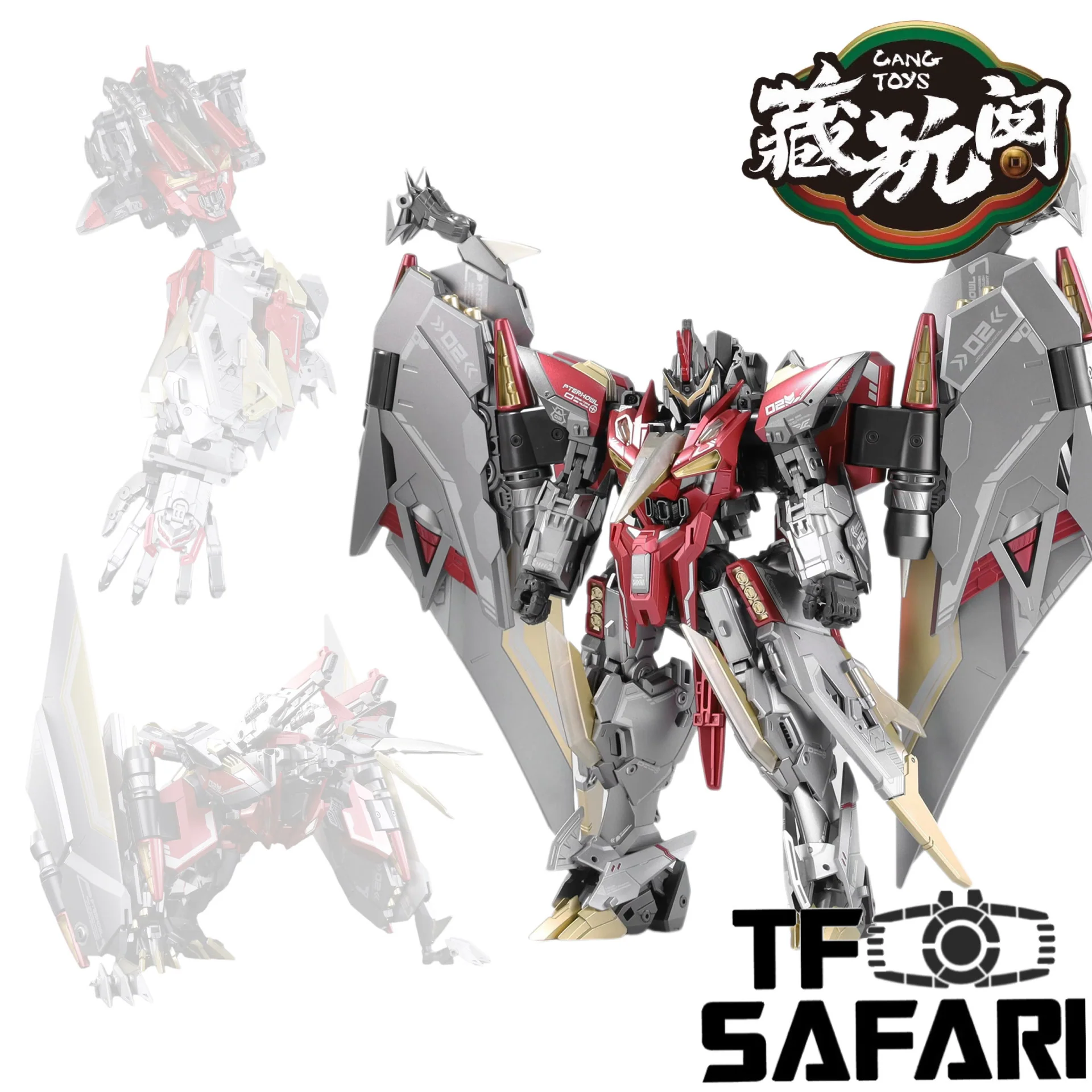 【Pre-Order】Cang Toys Cang-Toys CT-Longyan-02 CT-LONGYAN 02 Pterhowl (Swoop, Volcanicus) Dinobot Combiner 24cm / 9.5"