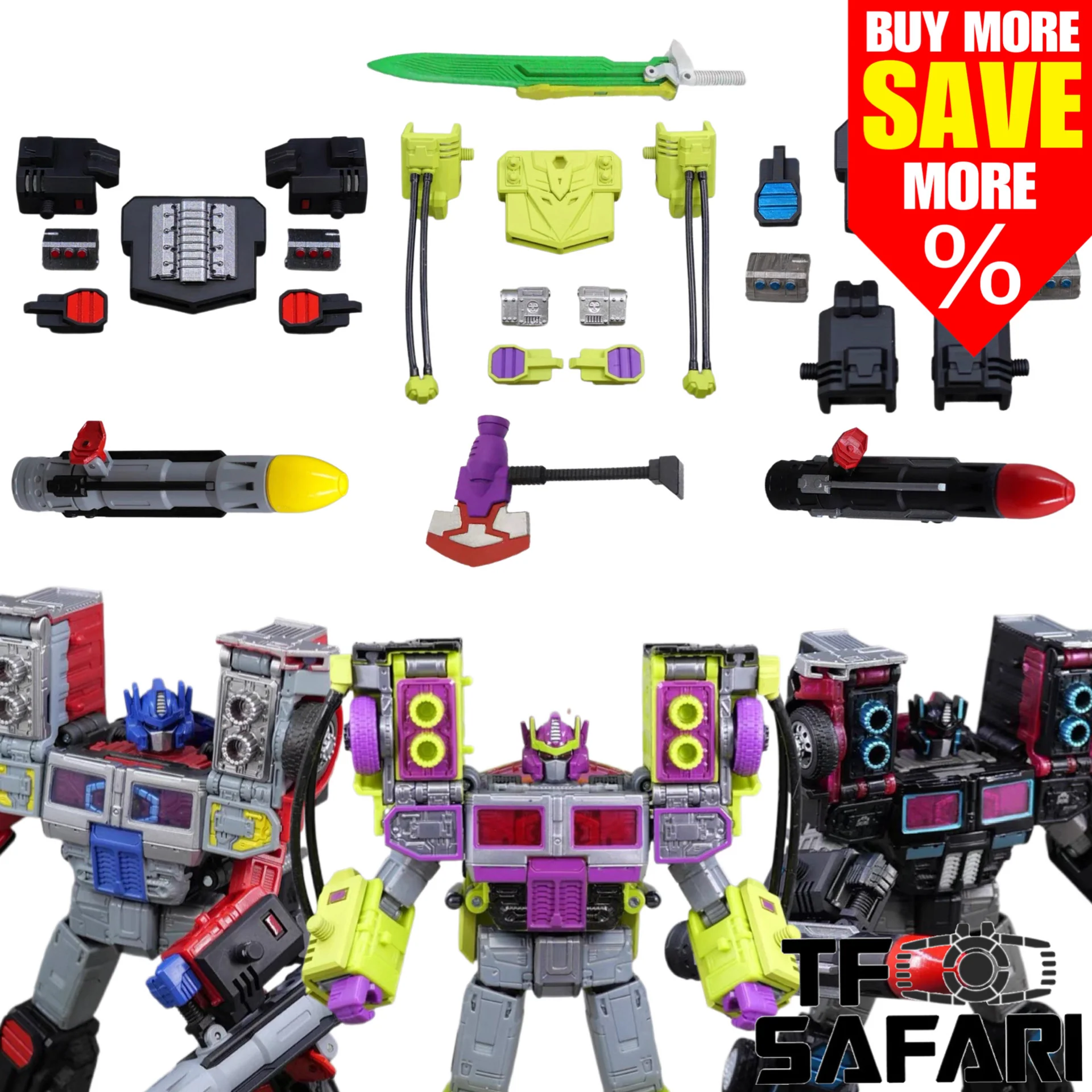 Black Soil Lab BS-02 BS02 Upgrade Kit for Generations Legacy Evolution G2 Universe Laser Prime / Scourge (Black Convoy) / Toxitron Upgrade Kit