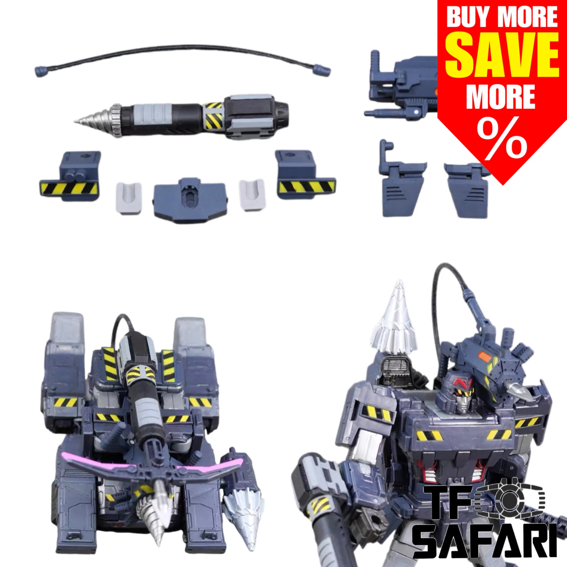【Pre-order】Black Soil Lab BS10 BS-10 Upgrade Kit / Weapon Set for Transformers Legacy Evolution Miner Megatron Upgrade Kit